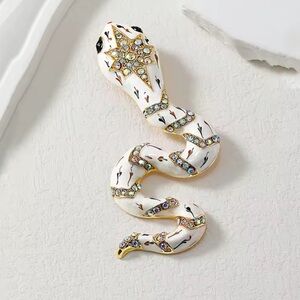 Serpenti White Gold Crystal Mystic Snake Brooch